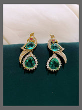 Beautiful White Stone Peacock Stud Earring In Victorian - VE00121